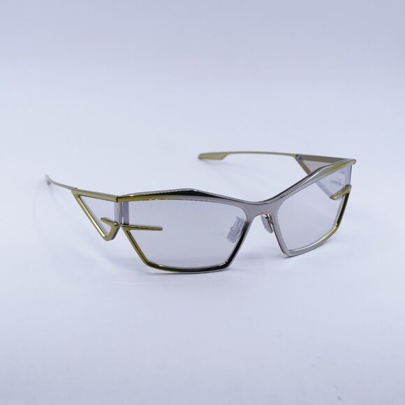 Givenchy GV40066U 39C Sunglasses Yellow Geometric Frame, Smoke Mirror Lenses - Picture 8 of 10
